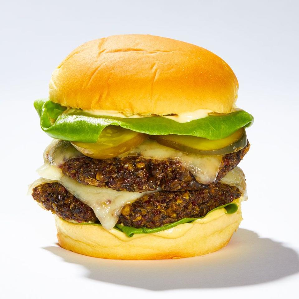 <p>Not to be dramatic, but this is the best veggie burger we've ever had.</p><p>Get the recipe from <a href="https://www.delish.com/cooking/recipe-ideas/a27394588/quinoa-burger/" rel="nofollow noopener" target="_blank" data-ylk="slk:Delish;elm:context_link;itc:0;sec:content-canvas" class="link ">Delish</a>.</p>