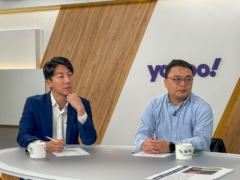 ▲民進黨副秘 翁世豪、發言人 吳崢接受YahooTV《齊有此理》訪問