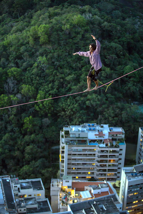 Daredevils walking the line above Rio