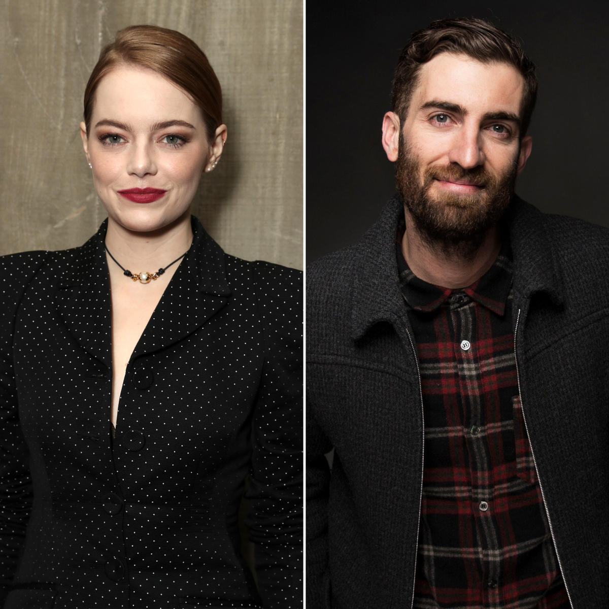 Emma Stone and Dave McCary at Lakers-Knicks NBA Game