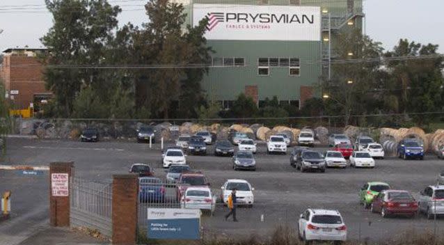 Prysmian Cables & Systems in Liverpool where the syndicate had worked prior to the lotto win. Source: Supplied.