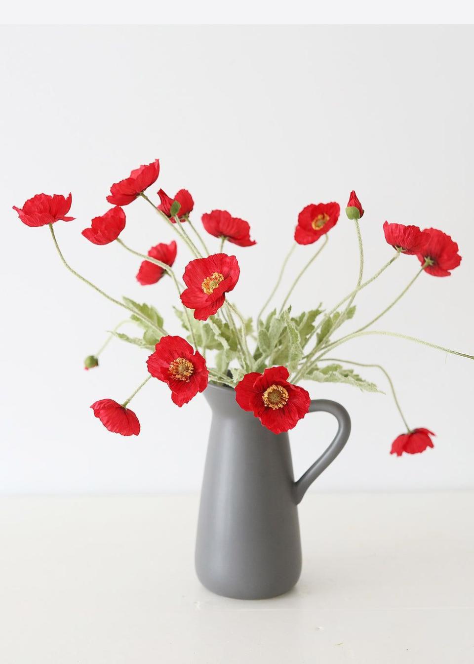 17) Red Fake Poppy Flower