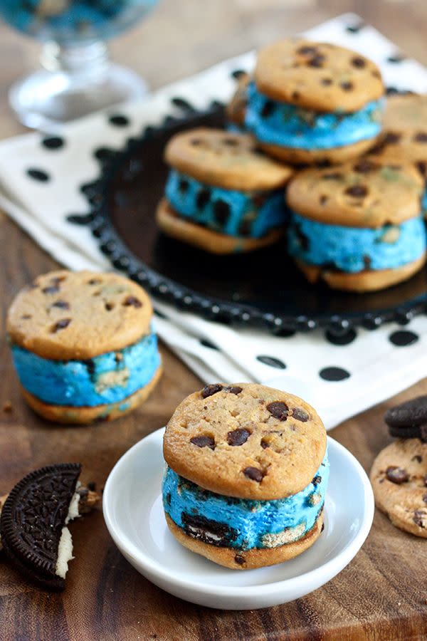 Cookie Monster Ice Cream Sandwich