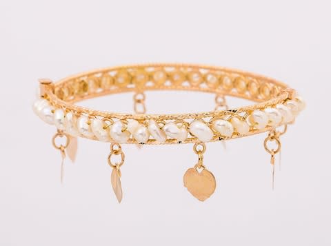 Gold and pearl 'baby bracelet'