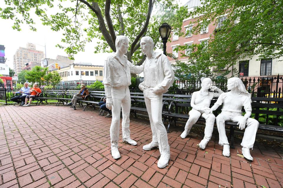 5/28/19 2:27:35 PM -- New York, NY, U.S.A  -- 
The Stonewall Inn, and the Stonewall National Monument in a small park in front of the inn .

Martin Boyce is a Stonewall veteran and was there during the first day of the riots in June 1969. 
Martin Boyce was 21 when the riots erupted. He was outside the bar and at the flash point. He was a student in Hunter College at the time. He later ran a restaurant in the East Village. He’s 71 now and probably one of the few remaining survivors of the Stonewall Riots. He’s now an LGBTQ activist. He will be featured in a documentary that will be part of the Stonewall Forever monument.
  --    Photo by Robert Deutsch, USA TODAY staff ORG XMIT:  RD 138048 Martin Boyce 5/29/2019 [Via MerlinFTP Drop]