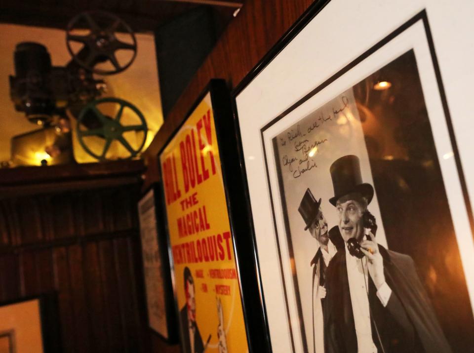 Alan Perella’s personal collection of movie posters, photographs and old projectors line nearly every wall of Larry’s Main Entrance.