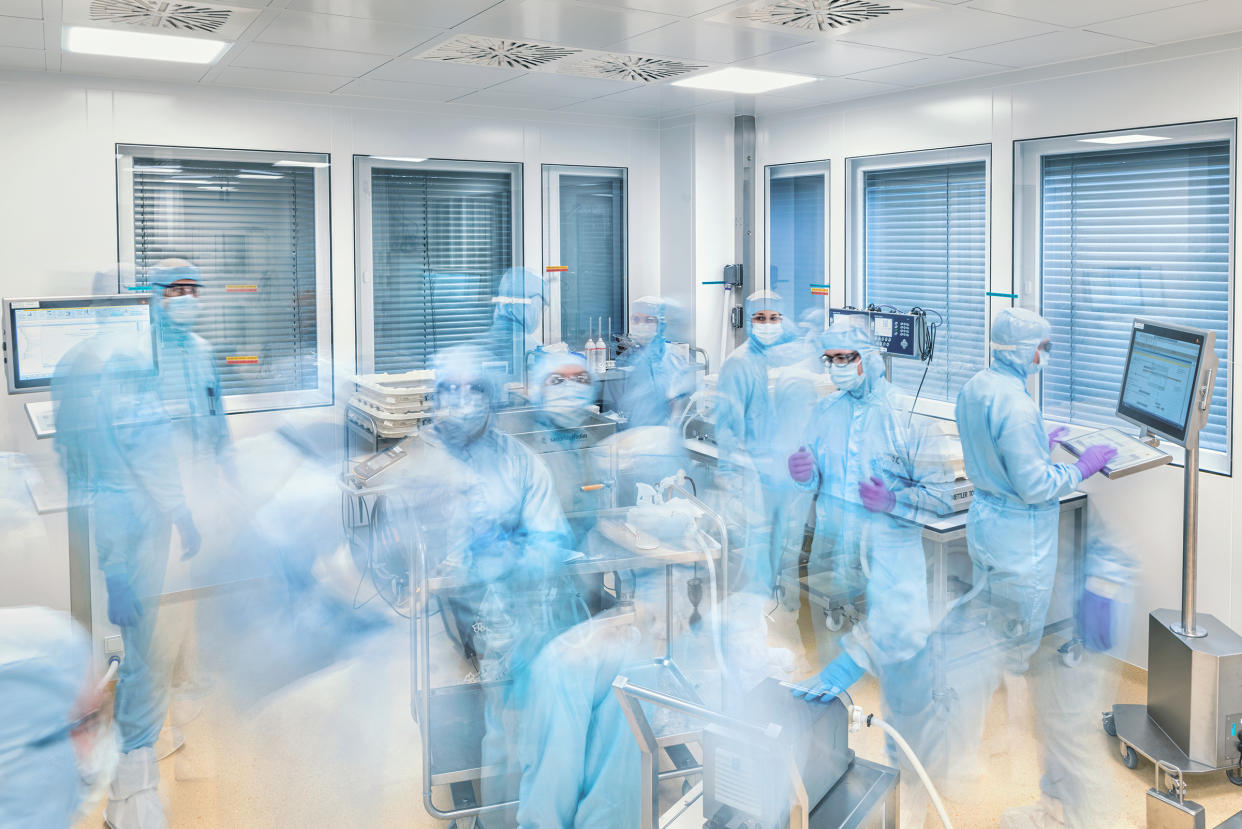 This 11-min. time-lapse shows the final step of production: technicians at BioNTech’s Marburg complex filter the vaccine before pumping it into bulk packages ready for shipping to a filling and labeling facility elsewhere in Germany.