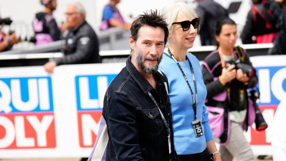 Keanu Reeves, Alexndra Grant. Photo by Jose Breton/Pics Action/NurPhoto via Getty Images.