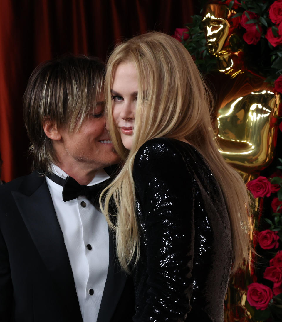 HOLLYWOOD, CA - MARCH 12: (L-R) Keith Urban and Nicole Kidman attends the 95th Academy Awards at the Dolby Theatre on March 12, 2023 in Hollywood, California. (Allen J. Schaben / Los Angeles Times via Getty Images)