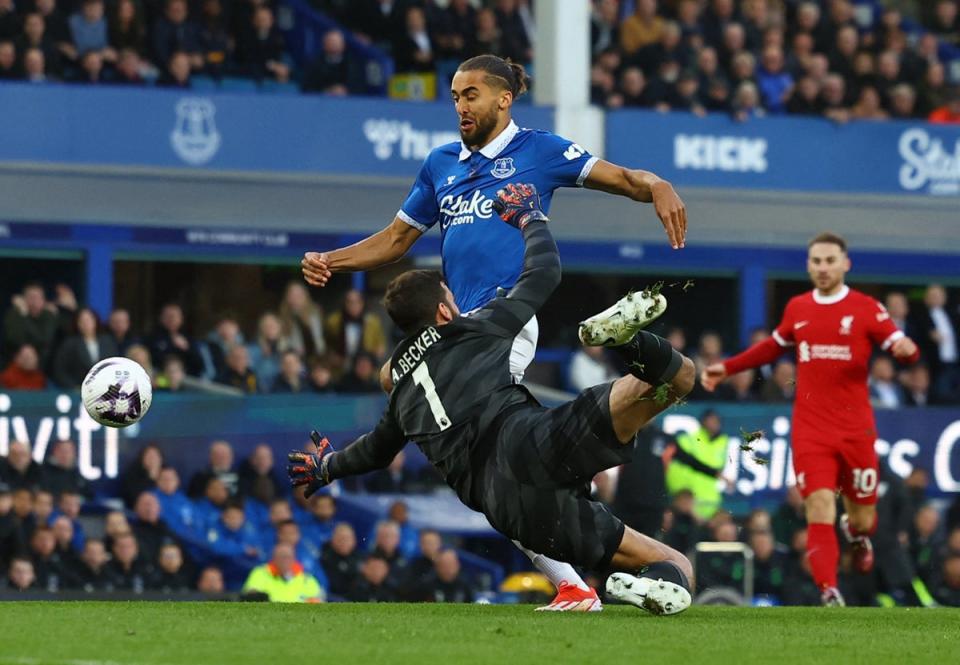 Everton were denied an early penalty after a VAR review for offside (Action Images via Reuters)