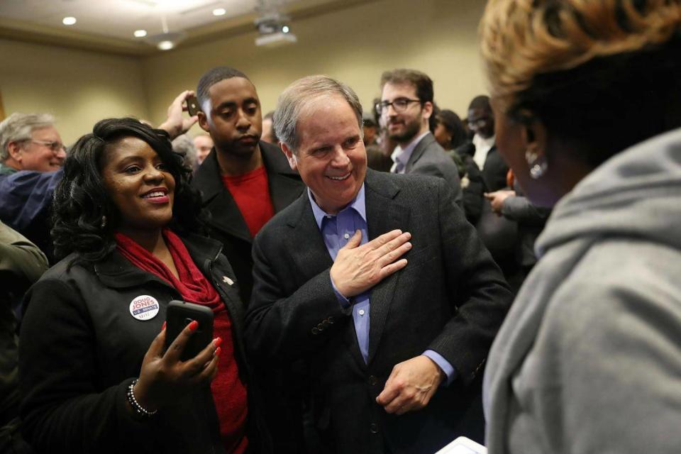 Mr Jones has been campaigning with African American politicians (Getty)