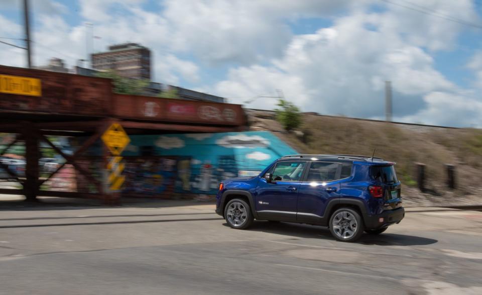 <p>The Limited trim level you see here has more of an on-road bias, but there is an off-road-oriented Renegade Trailhawk model available that features more rugged styling and an upgraded all-wheel-drive system.</p>