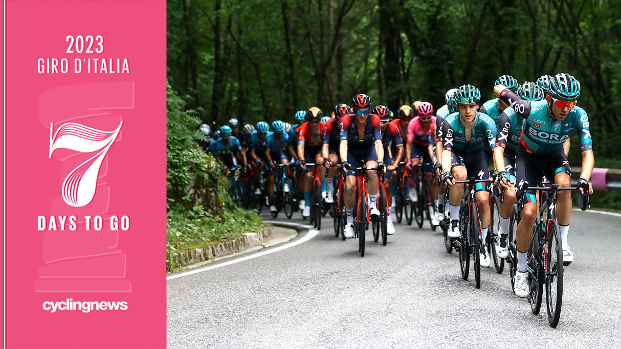  Bora-Hansgrohe and Ineos Grenadiers lead the peloton during stage 19 of the 2022 Giro d'Italia 