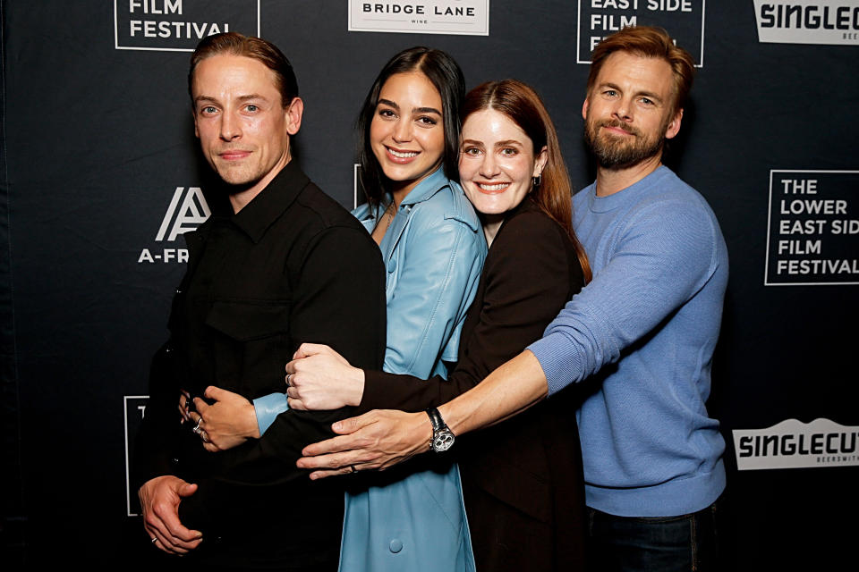 Edmund Donovan, Melissa Barrera, Kayla Foster, Tommy Dewey attend the 2024 Lower East Side Film Festival opening night screening of "Your Monster"