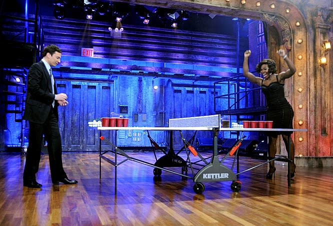 Serena Williams dominated Jimmy Fallon on “Late Night” in 2009. (NBC)