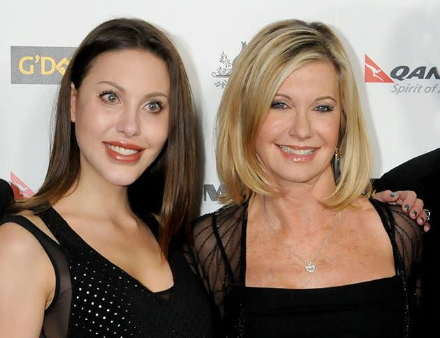 Olivia Newton John and daughter Chloe in 2011. Credit: Getty Images