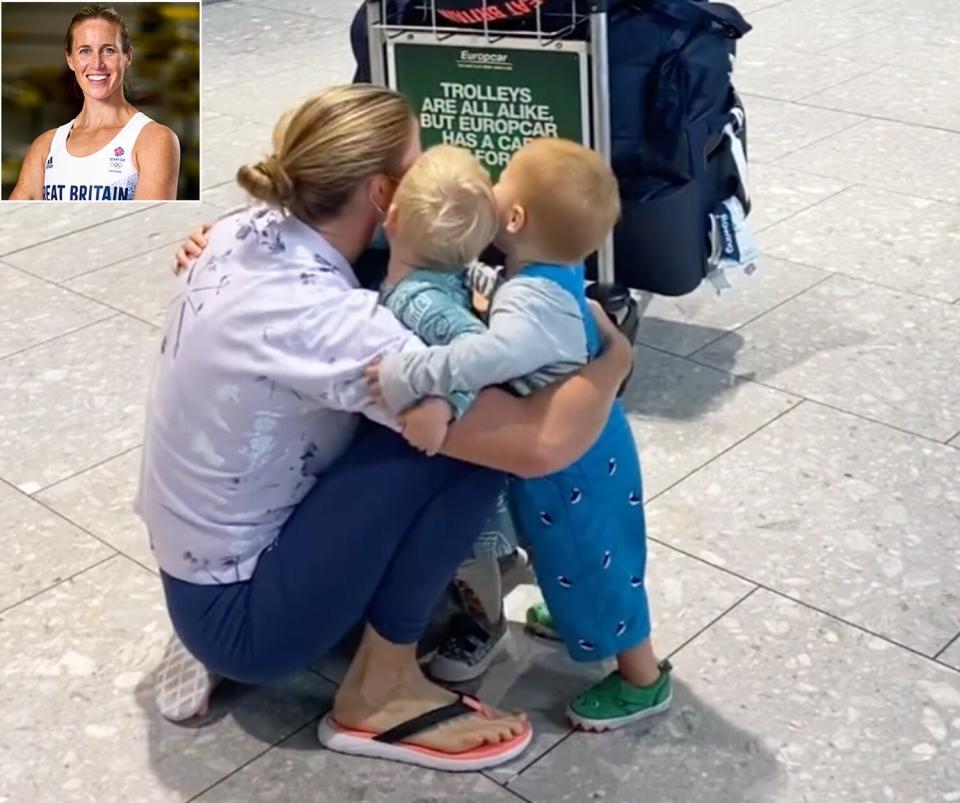 British Rower Helen Glover Receives Emotional Welcome Home from 3 Children After Tokyo Games