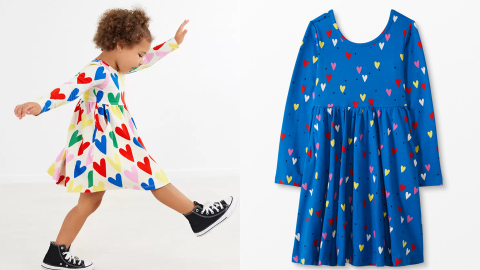 Valentine's Day outfits and pajamas for kids: This dress comes in two beautiful hues.