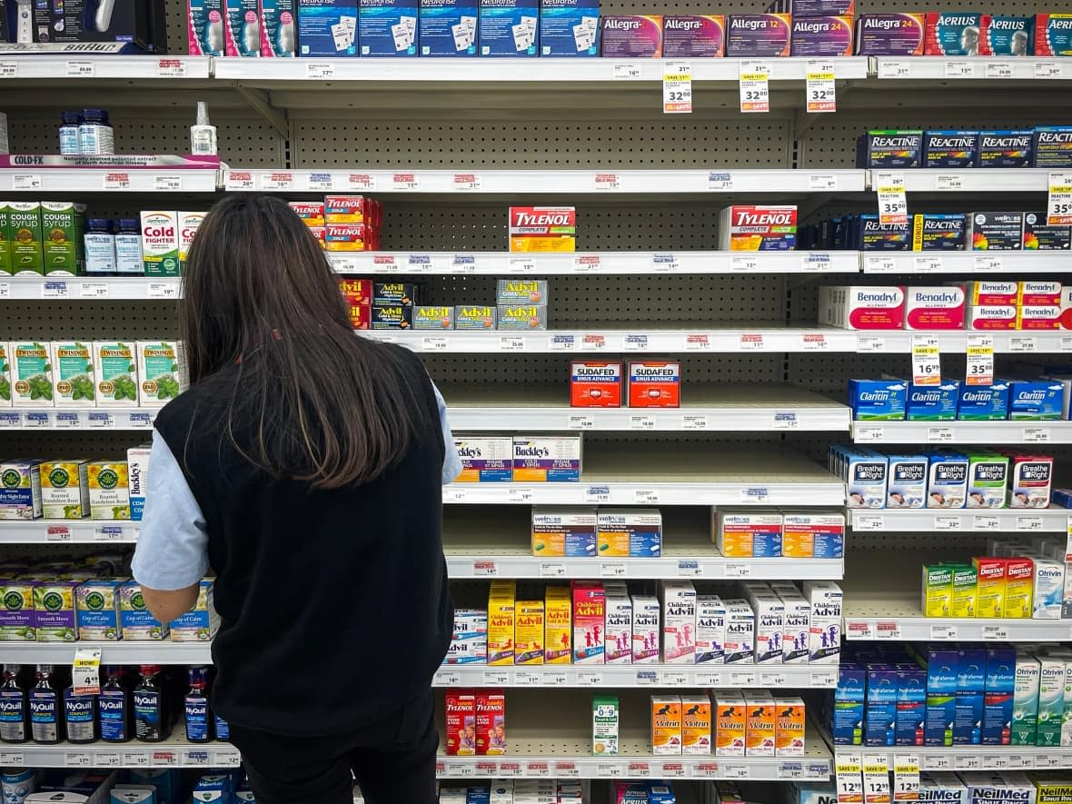 Canadian parents have often faced empty shelves in pharmacies for children's fever and pain medication. In December, Alberta announced it was ordering a five million bottles of children's medicines from Turkey to contend with shortages. (Ben Nelms/CBC - image credit)
