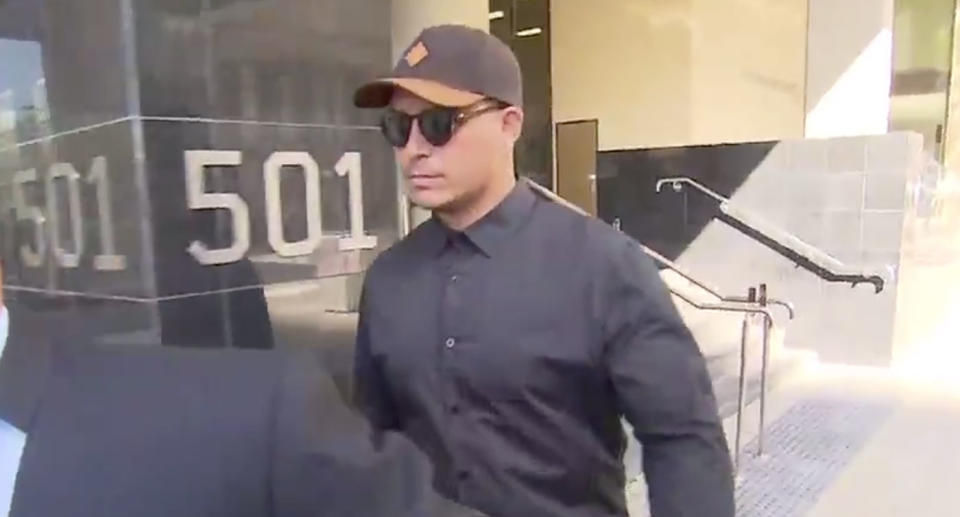 Ian Gordon faced court on Monday accused of punching the baby. Source: 7 News