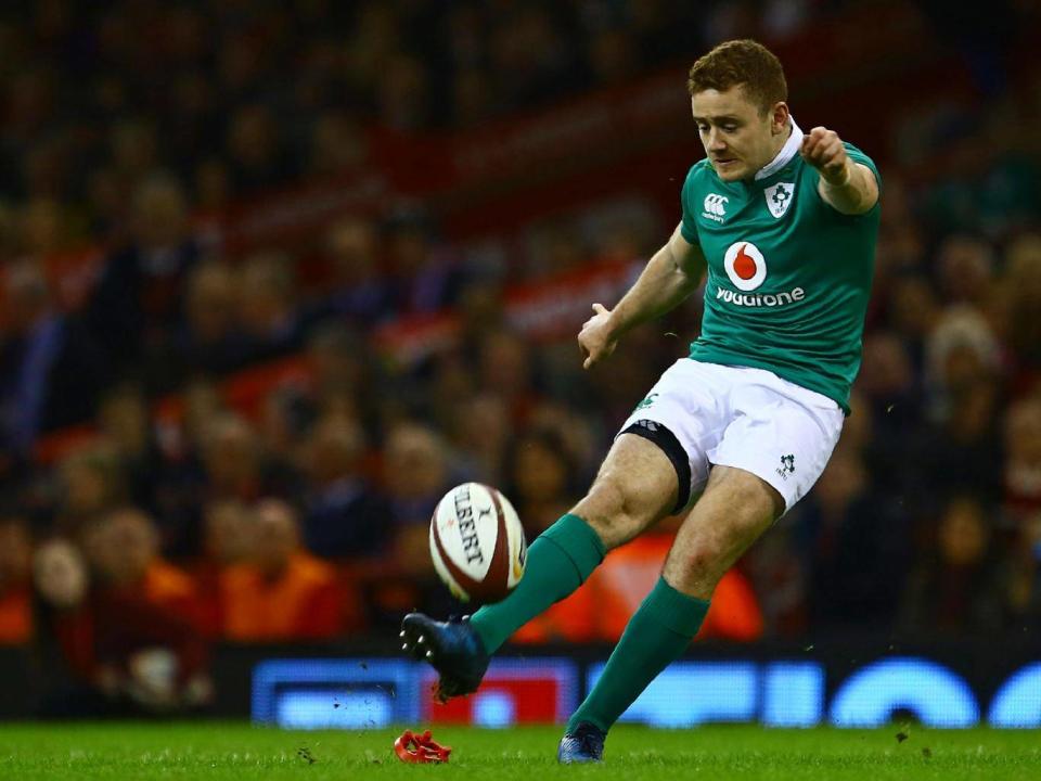 Paddy Jackson kicks a penalty for Ireland (Getty)