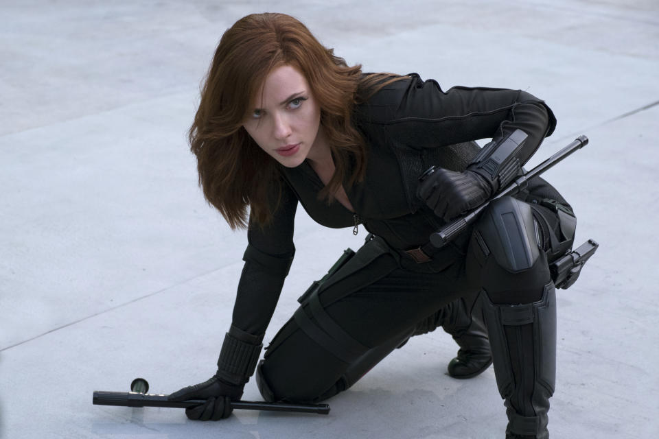 Black Widow/Natasha Romanoff (Scarlett Johansson) in <i>Captain America: Civil War</i> (Marvel 2016)