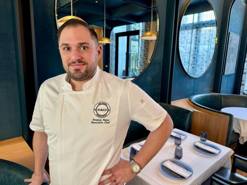 Chef Preston Paine at The Blue Room inside the Crescent Fort Worth hotel.