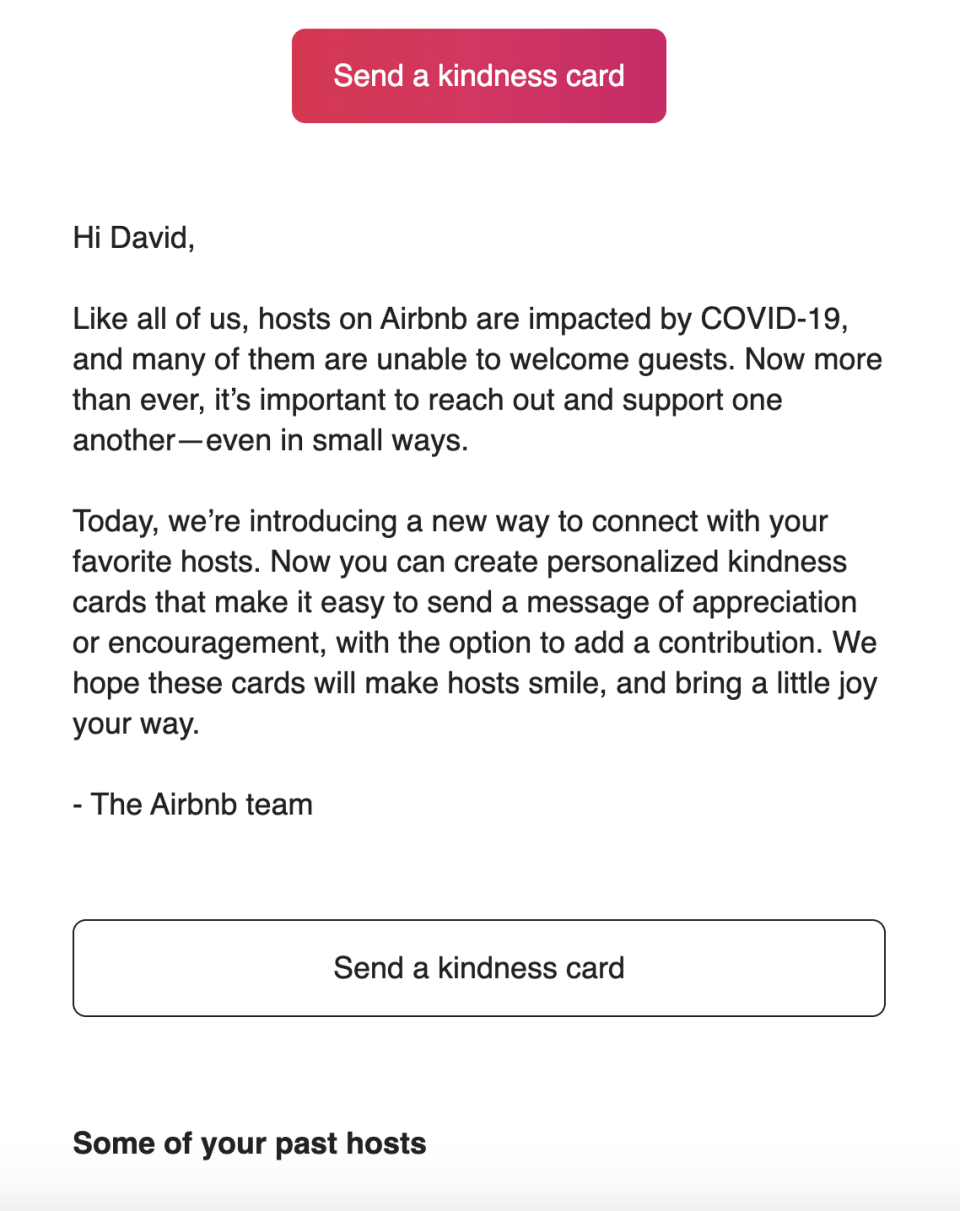 Here's a look at what Airbnb sent guests.