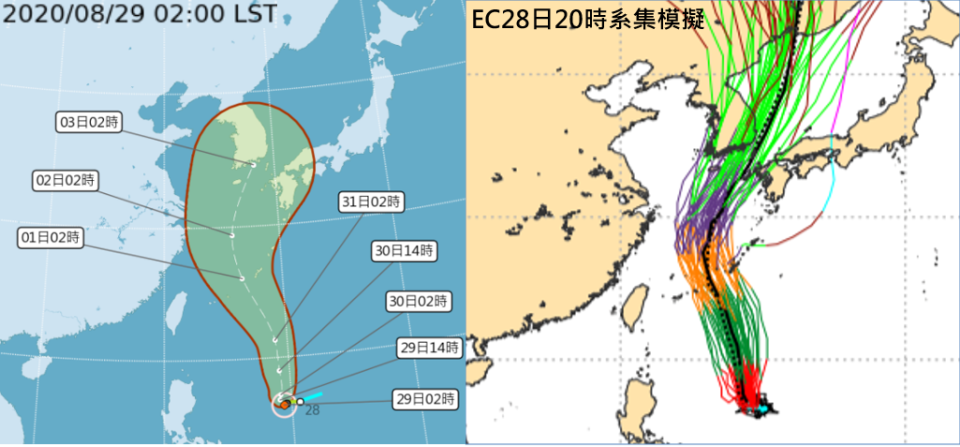 各國一致認為，梅莎颱風會通過通過琉球至宮古島一帶往韓國前進，侵襲台灣機率低。   圖：翻攝自三立準氣象· 老大洩天機專欄