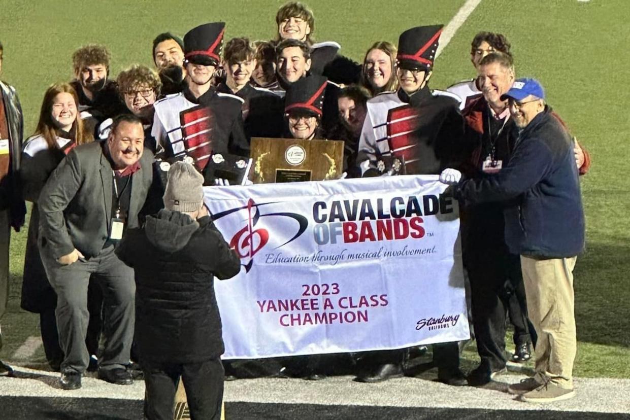 The South Western Marching Mustangs won the 2023 Cavalcade of Bands Yankee A Division Championship.
