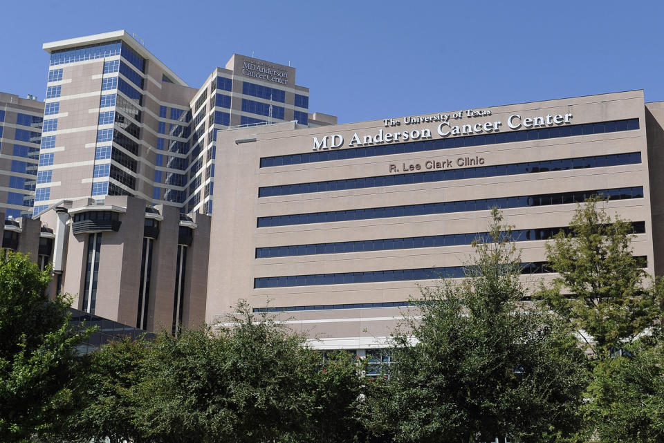 IMAGE: The MD Anderson Cancer Center in Houston (Pat Sullivan / AP file)