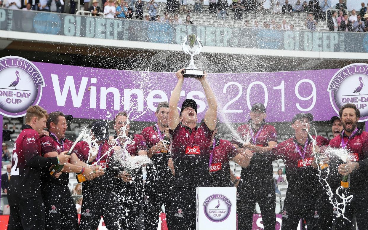 After 14 years of excruciating near misses across the formats, Somerset win their first trophy since 2005 by defeating Hampshire at Lord's in the Royal London One-day Cup final  - PA