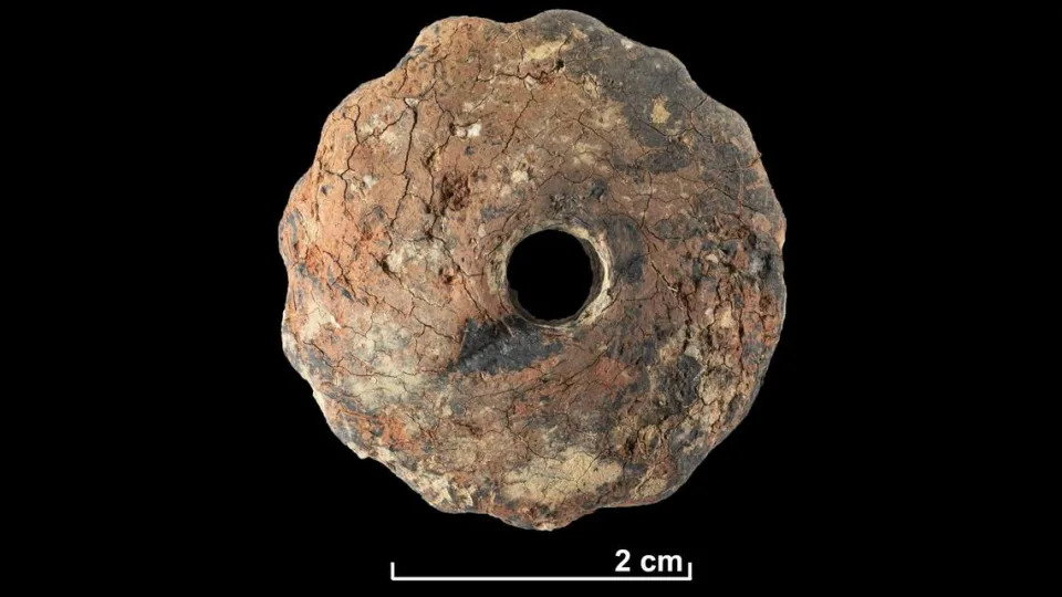 A cermic whorl, which was used with a spindle, was unearthed from what was potentially an ancient women’s burial, according to archaeologists.