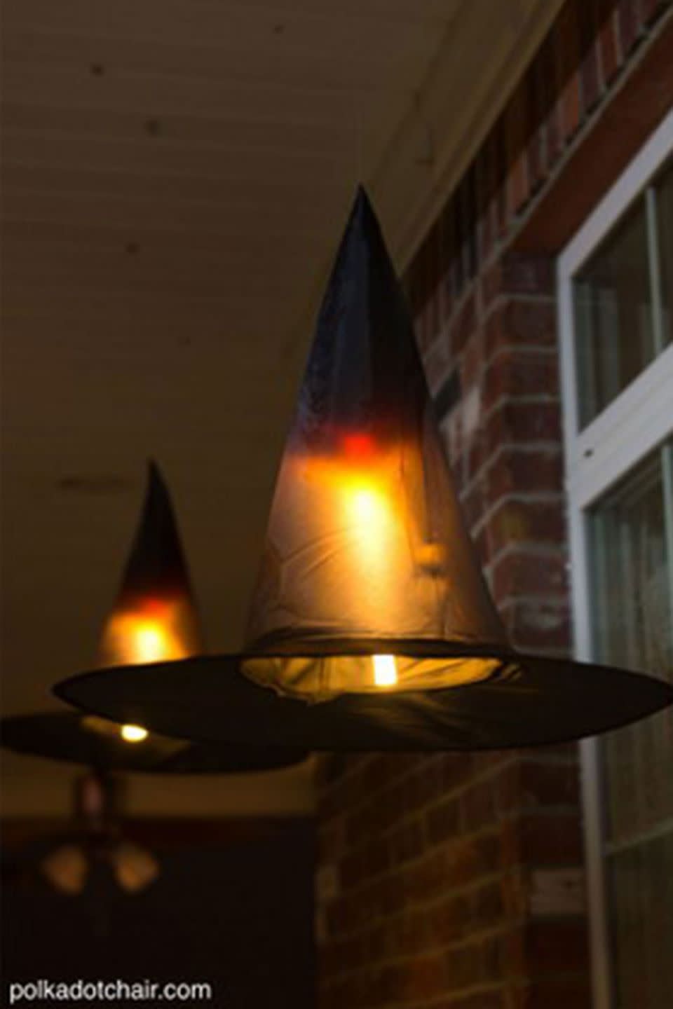 <p>Light up the night with these magically spooky floating hats. Kids will love them! </p><p><strong>Get the tutorial at <a href="http://www.polkadotchair.com/2015/09/floating-witch-hat-luminaries.html/#_a5y_p=4332188" rel="nofollow noopener" target="_blank" data-ylk="slk:Polkadot Chair;elm:context_link;itc:0;sec:content-canvas" class="link ">Polkadot Chair</a>.</strong> </p>