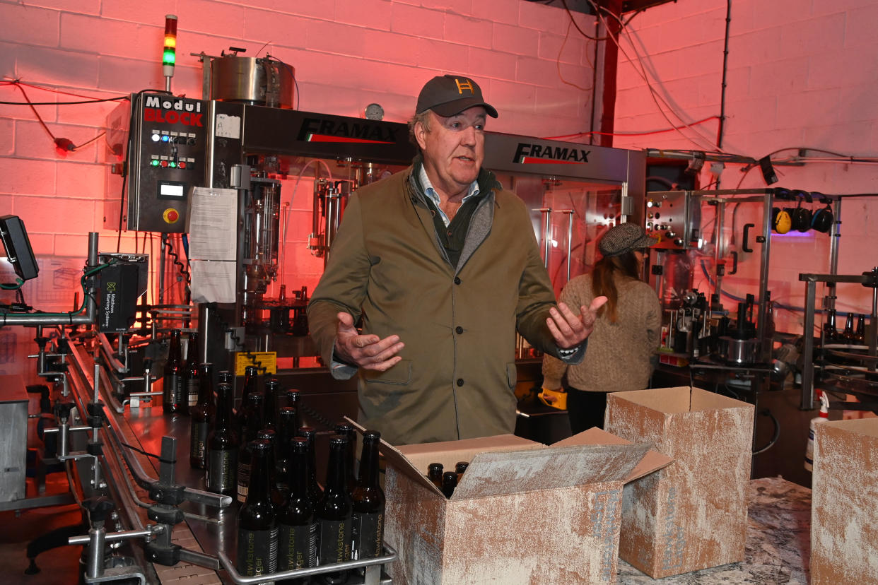 BOURTON-ON-THE-WATER, ENGLAND - NOVEMBER 25: Jeremy Clarkson attends the Hawkstone larger launch on November 25, 2021 in Bourton-on-the-Water, England. (Photo by David M. Benett/Dave Benett/Getty Images for Hawkstone)