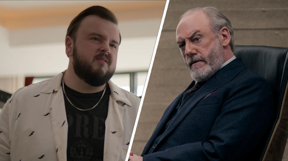 John Bradley as Jack and Liam Cunningham as Thomas Wade in 3 Body Problem, the actors shared their joy at reuniting with Game of Thrones showrunners David Benioff and D.B. Weiss. (Netflix)