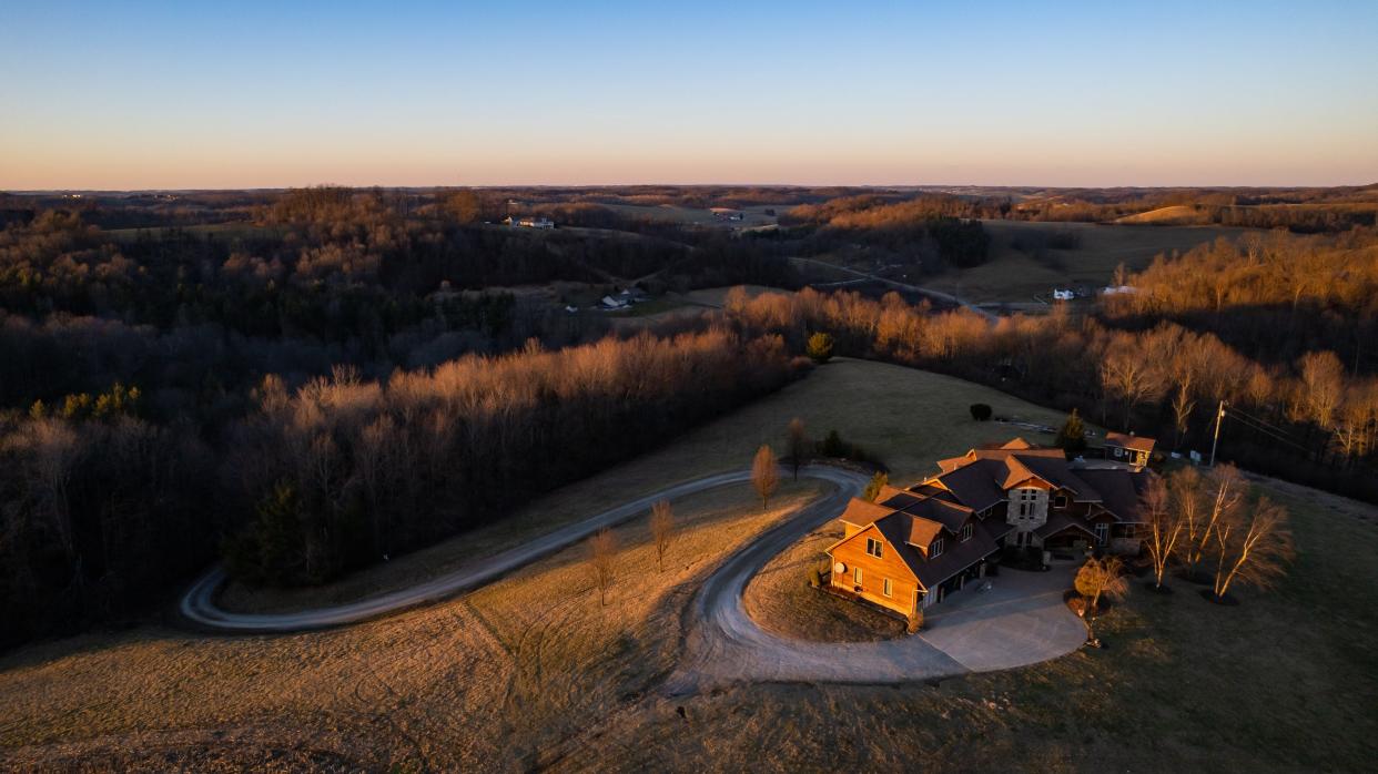 A property where a large party occurred Saturday night is seen from the air. Some 300 people attended the event at the Bucks Township home, which was rented through AirBnB. A deputy was injured when a departing vehicle hit his leg and ran over his foot.