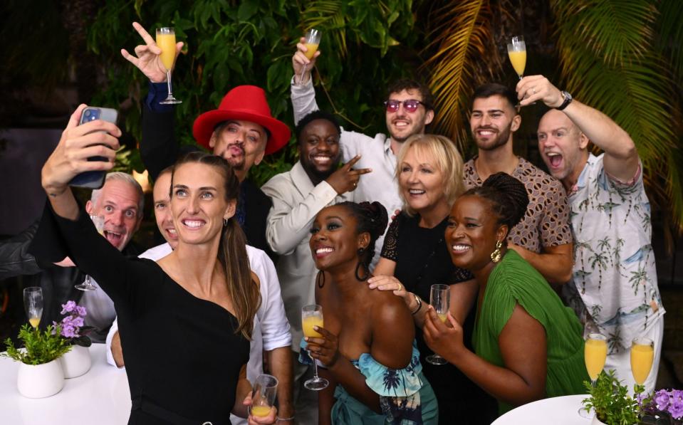 I'm A Celebrity... Get Me Out of Here!'s 2022 contestants pose for a selfie, including Queen of the Jungle Jill Scott - James Gourley/ITV