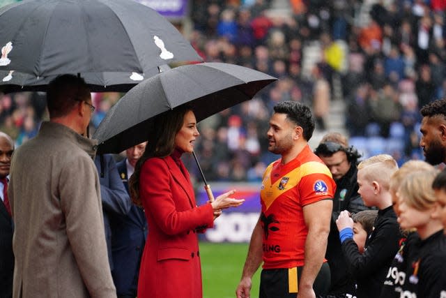 Princess of Wales attends Rugby League World Cup quarter-final match