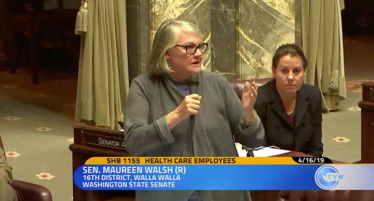Washington state senator Maureen Walsh slammed for saying that nurses "play cards for a considerable amount of the day." (Photo: TVW)