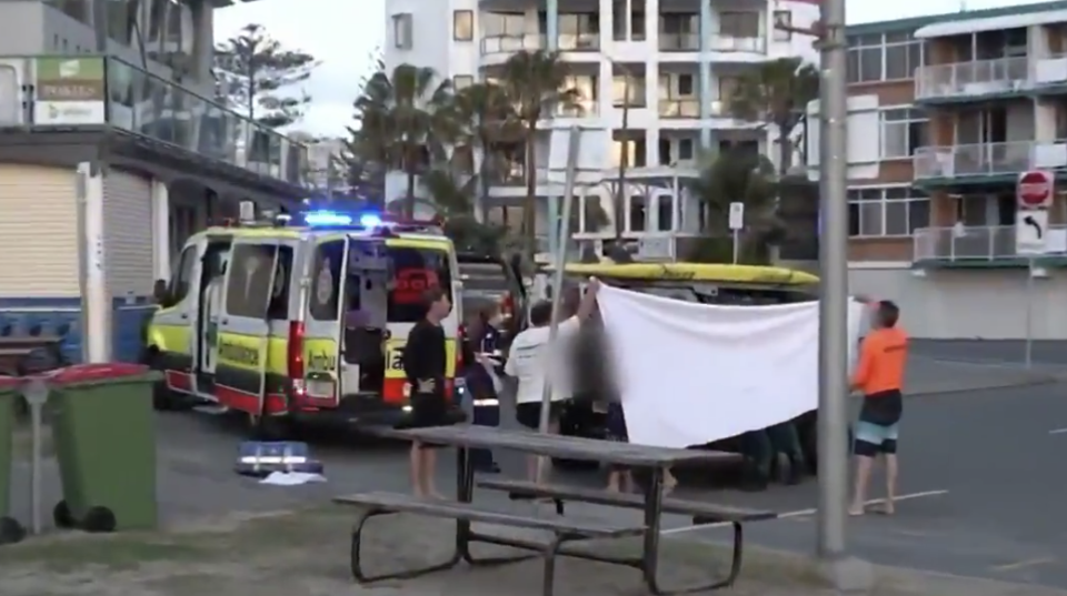 The victim died at the scene. It's the first fatal shark attack at a Gold Coast beach since 1958.