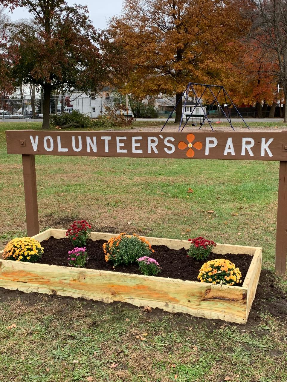 The Brian Sicknick Memorial Garden was planted at Volunteer's Park in South River.