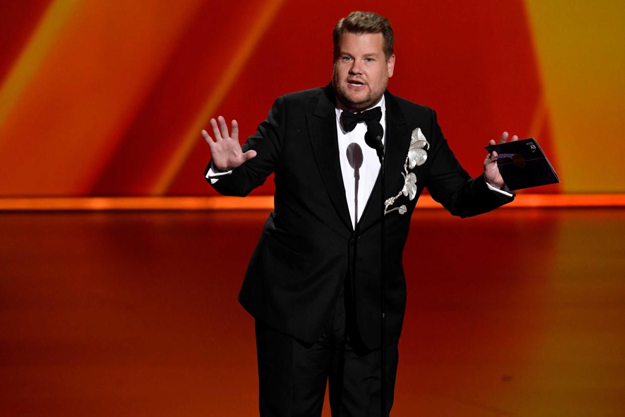 James Corden presents the award for best television movie. Xxx Emmys2019 0922182602 Jpg A Ent Usa Ca (Photo by Robert Hanashiro, USA TODAY, USA TODAY NETWORK via Imagn Content Services, LLC/USA Today Network/Sipa USA)