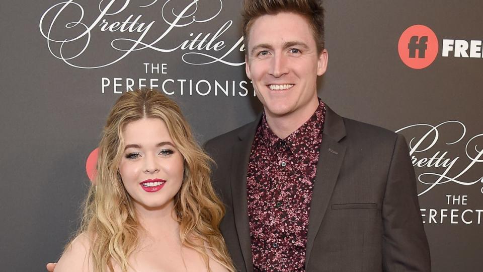 HOLLYWOOD, CA - March 15: Sasha Pieterse and Hudson Sheaffer attend the "Pretty Little Liars: The Perfectionists" Premiere at the Hollywood Athletic Club on March 15, 2019 in Hollywood, California.