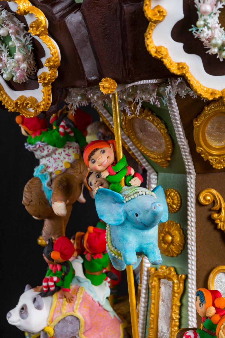 At the National Gingerbread House Competition, all entries must be 100% edible. The 2021 grand prize winner, Merry Mischief Bakers, created a carousel of handcrafted holiday friends.
