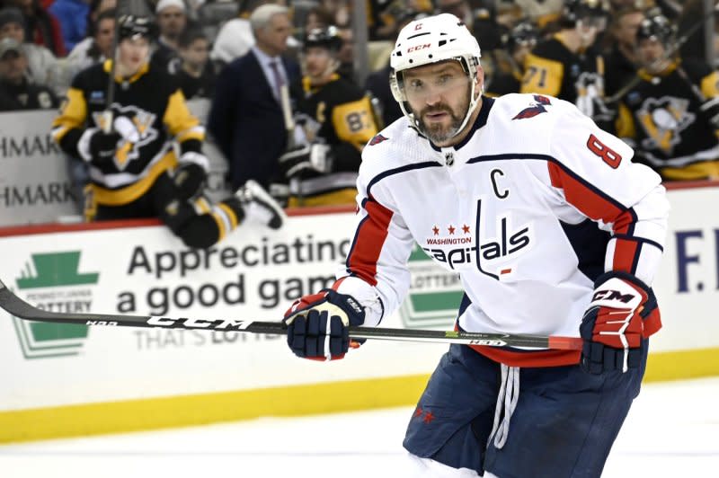 Star winger Alex Ovechkin and the Washington Capitals will host the Pittsburgh Penguins at 7:30 p.m. Friday in Washington, D.C. File Photo by Archie Carpenter/UPI