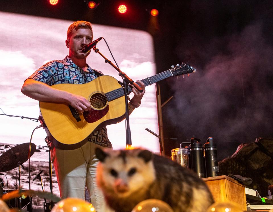 Tyler Childers performs "Whitehouse Road" on the Palomino stage during Stagecoach country music festival at the Empire Polo Club in Indio, Calif., Sunday, April 30, 2023. 