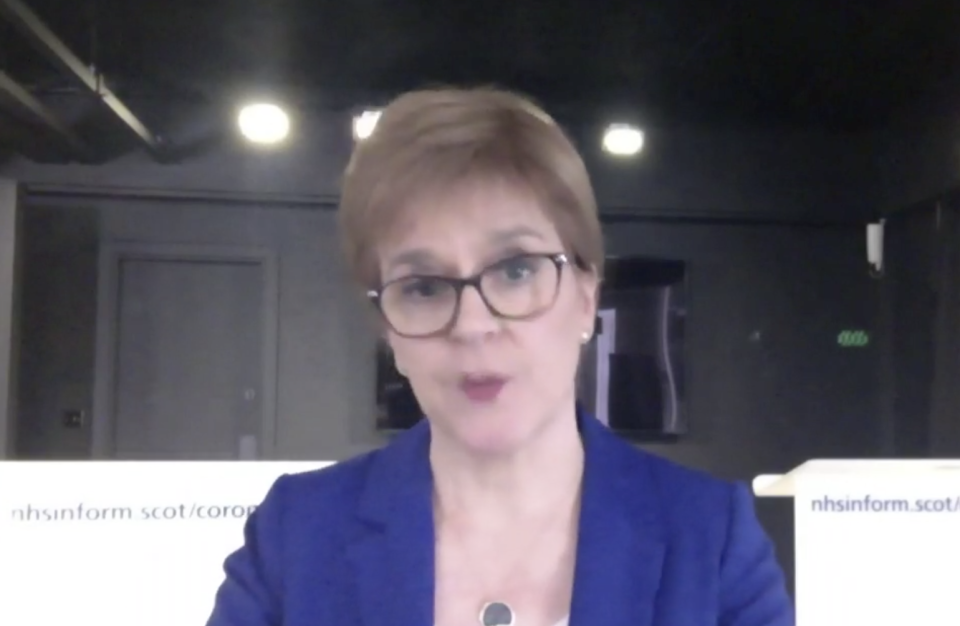 Nicola Sturgeon revealed the plan for a lockdown exit strategy during a virtual First Minister's Questions on Zoom (Scottish Government TV)