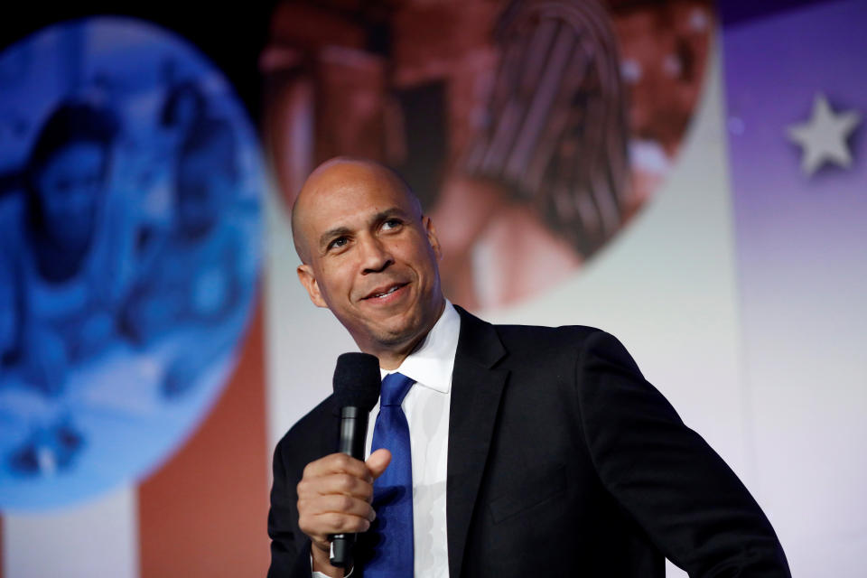 Sen. Cory Booker at the SEIU's Unions for All summit in Los Angeles in October.&nbsp; (Photo: ERIC THAYER / Reuters)