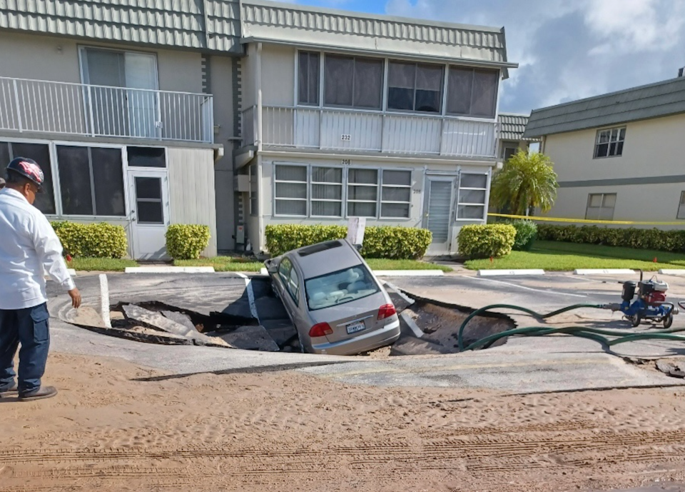 Kings Point Flanders E complex resident Ingrid Robinson's car, after being submerged in a sinkhole on July 23.